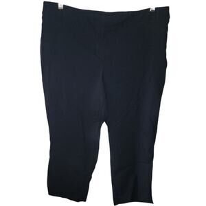 Dalia Black Pull On Cropped Capri Pants Plus Size 16W